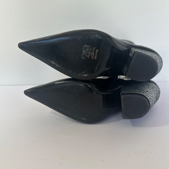 Simon Miller Womens Patent Leather Pointed Toe Boots Size 37 Witchy Gothic Black - Picture 8 of 11